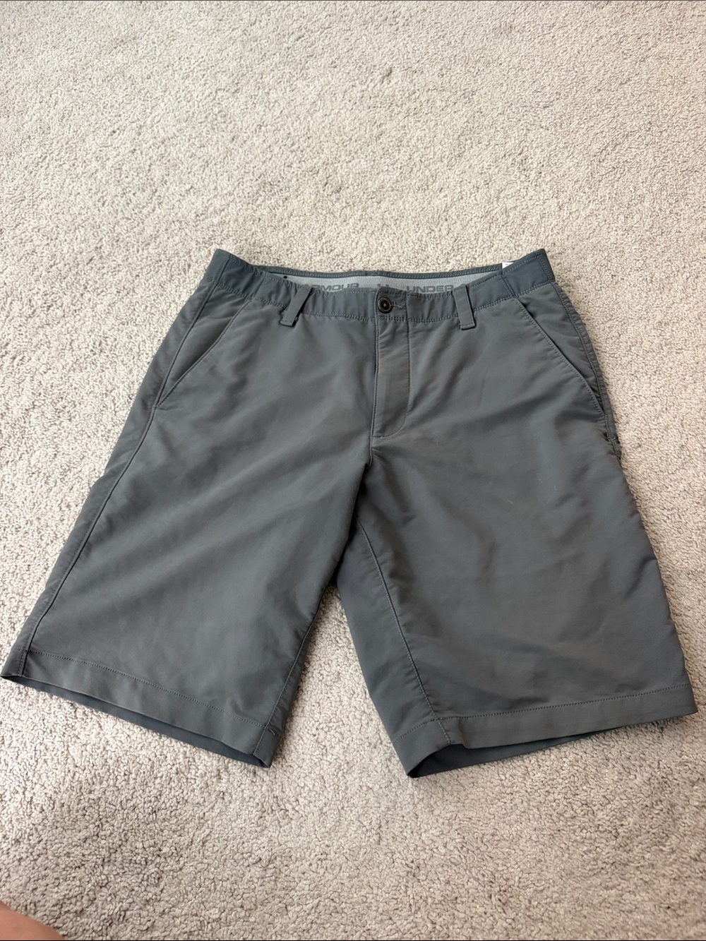 Under Armour Men's Charcoal Flat-Front Performance Shorts